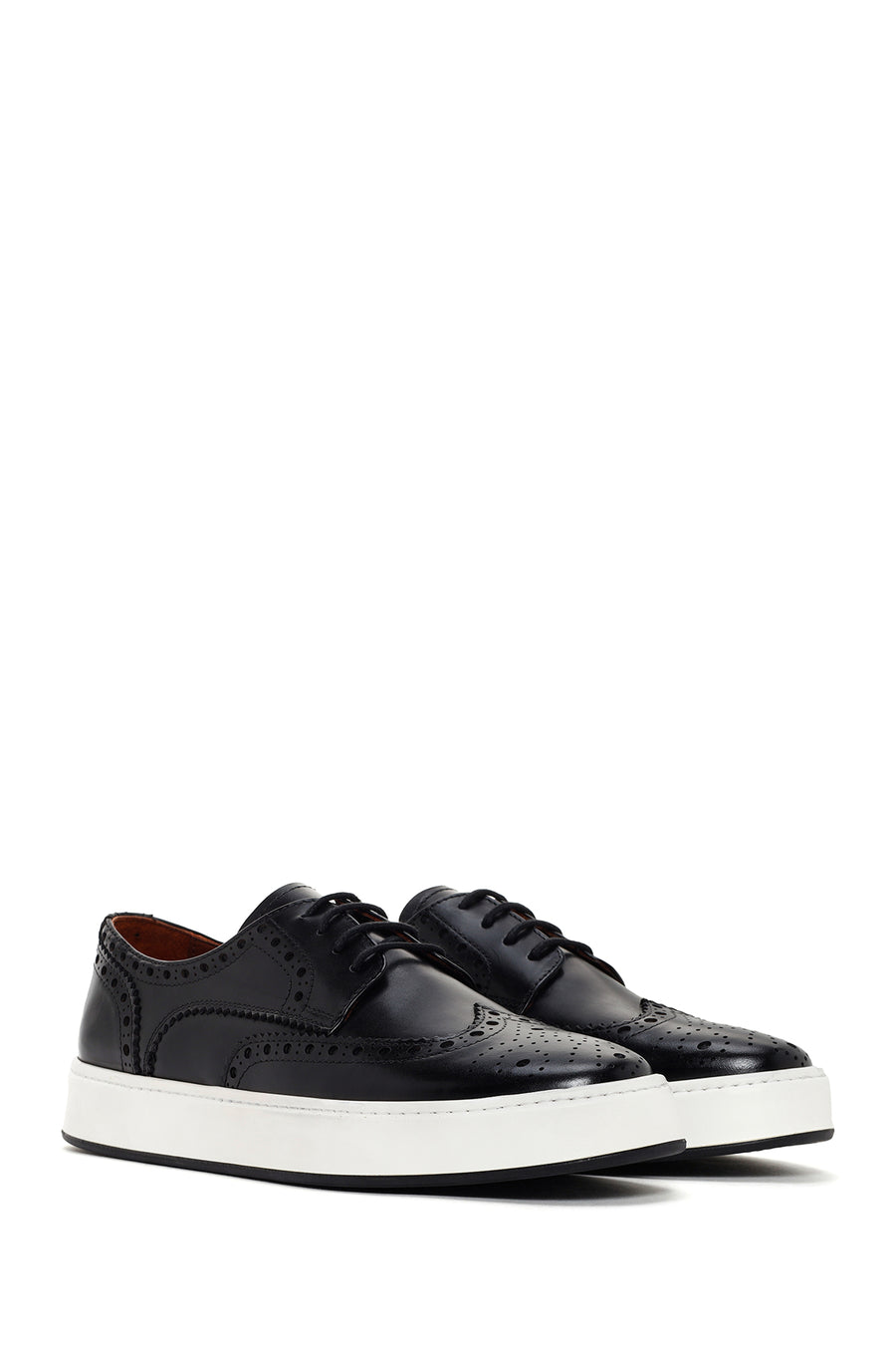 Men's Black Lace-up Leather Casual Shoes