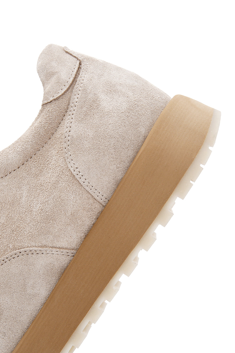 Erkek Bej Bağcıklı Süet Deri Casual Sneaker