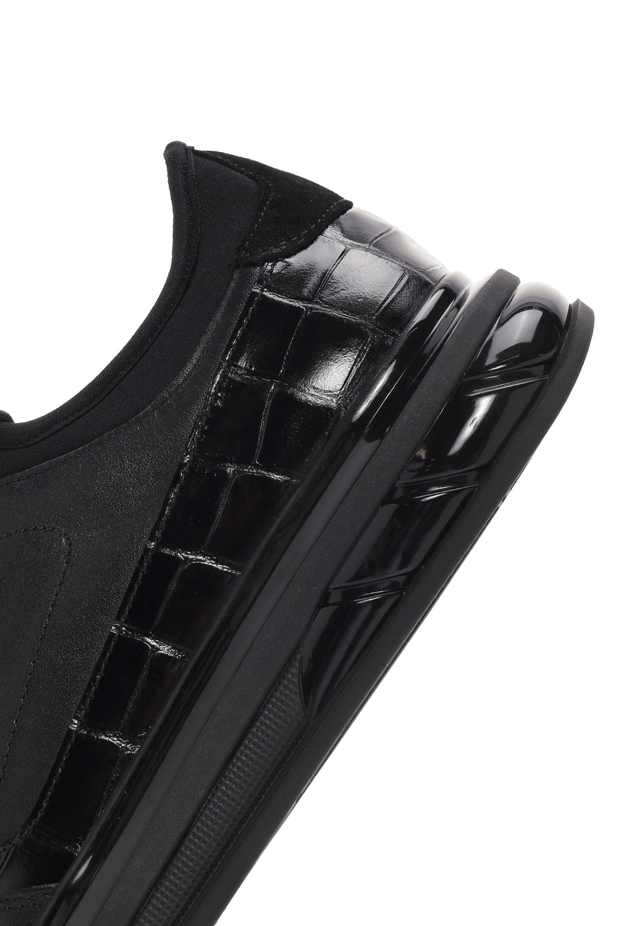 Erkek Siyah Bağcıklı Deri Casual Sneaker