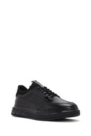 Men's Black Lace-Up Leather Casual Sneaker | Derimod