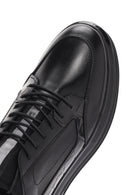 Men's Black Lace-Up Leather Casual Sneaker | Derimod