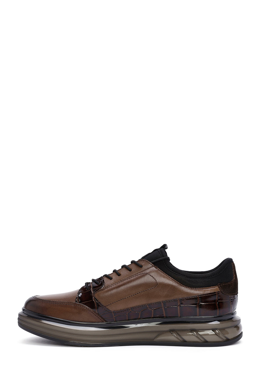 Men's Brown Lace-Up Leather Casual Sneaker