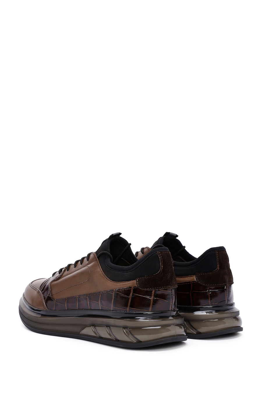 Men's Brown Lace-Up Leather Casual Sneaker