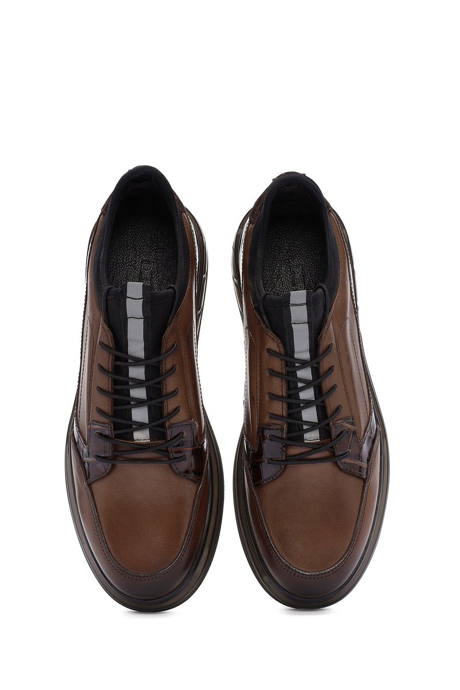 Men's Brown Lace-Up Leather Casual Sneaker