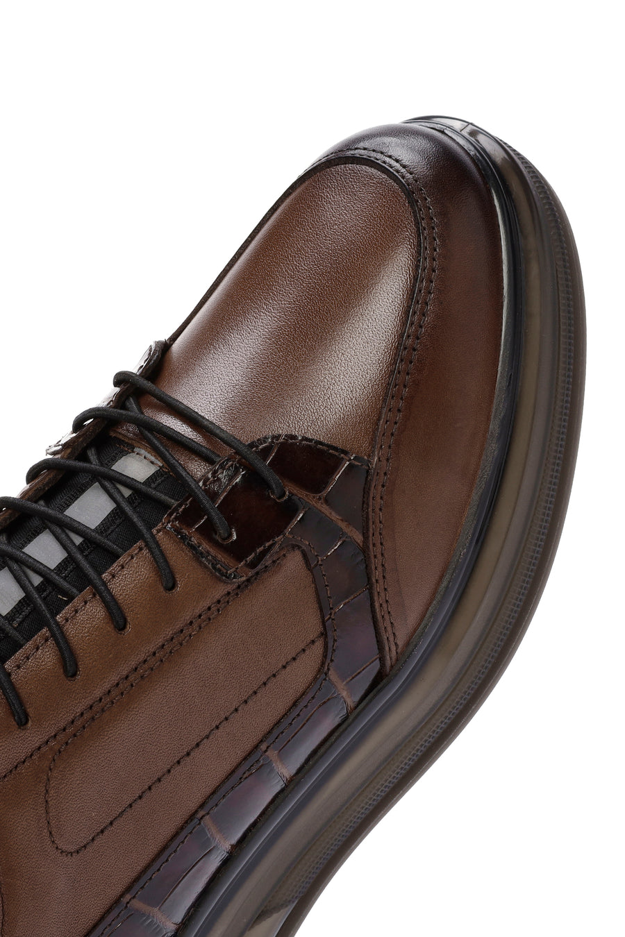 Men's Brown Lace-Up Leather Casual Sneaker