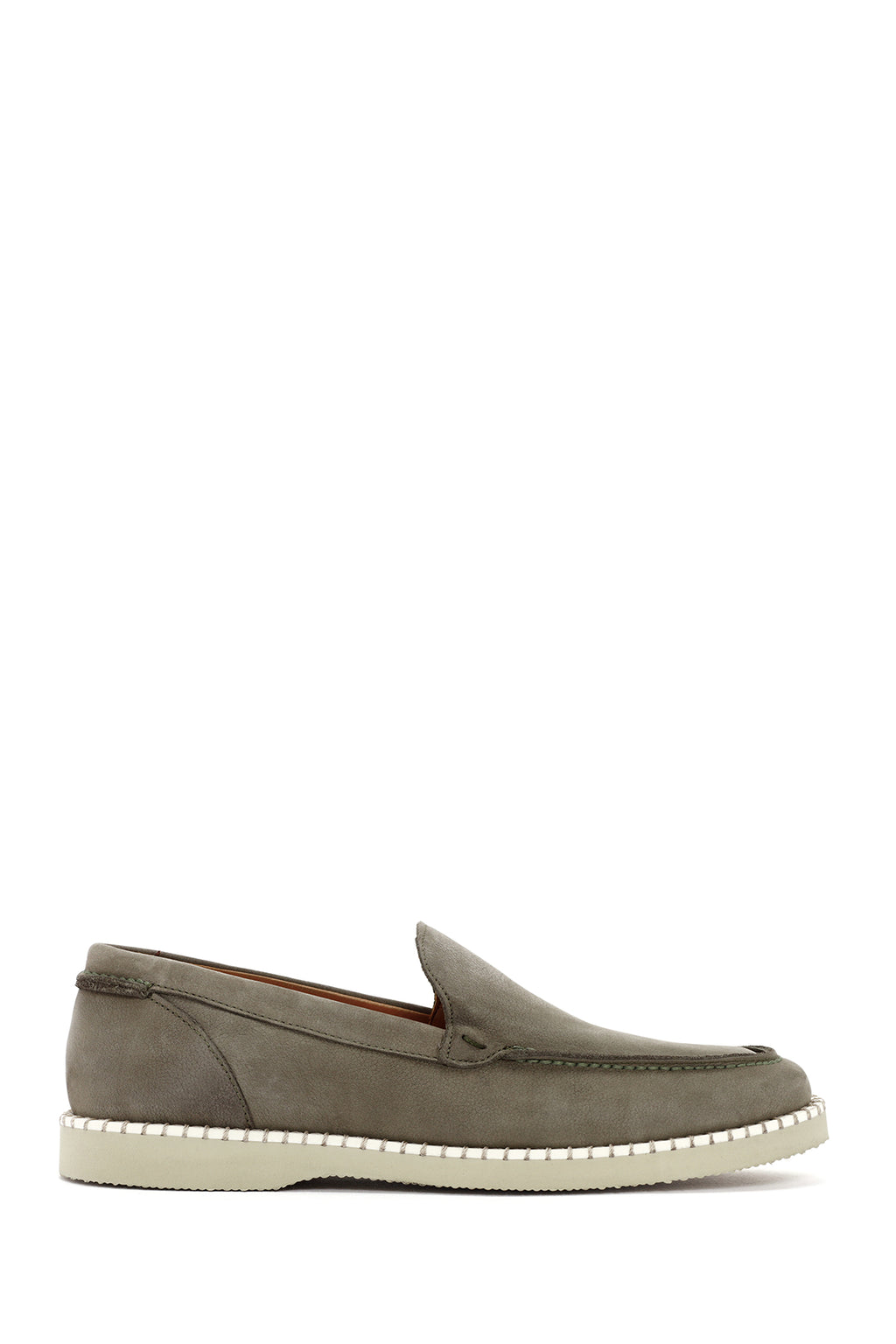 Erkek Yeşil Nubuk Deri Casual Loafer