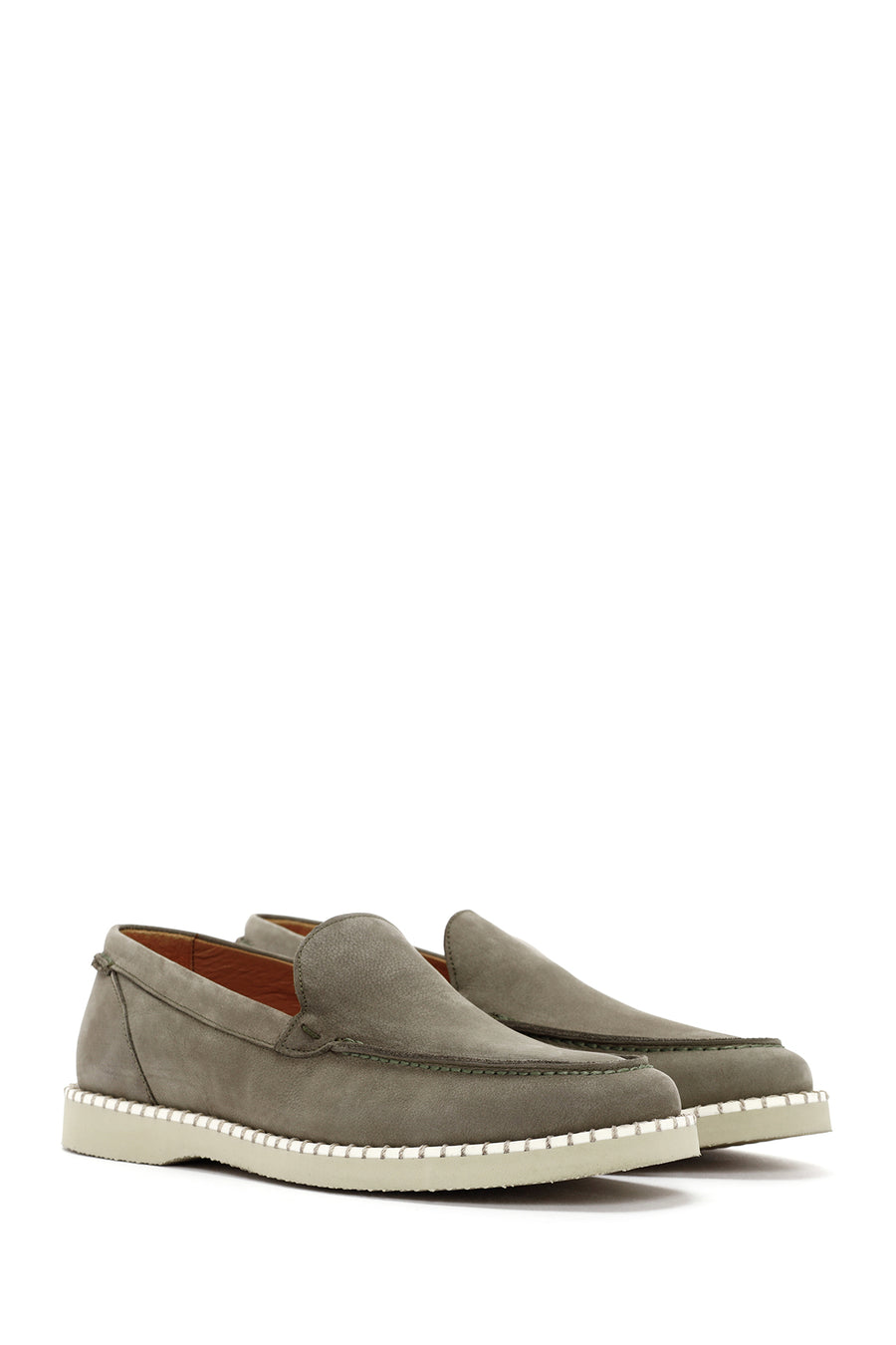 Erkek Yeşil Nubuk Deri Casual Loafer