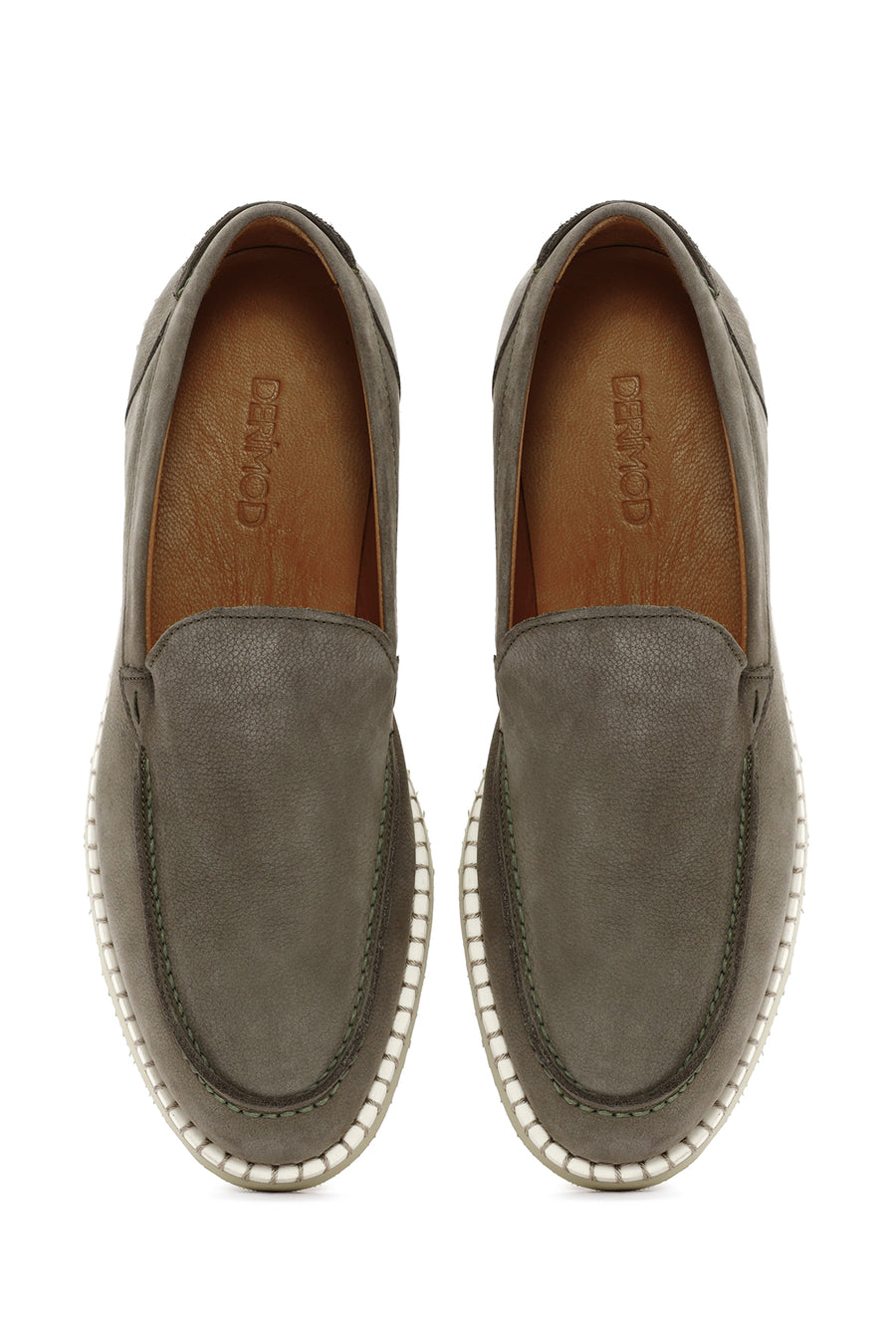 Erkek Yeşil Nubuk Deri Casual Loafer