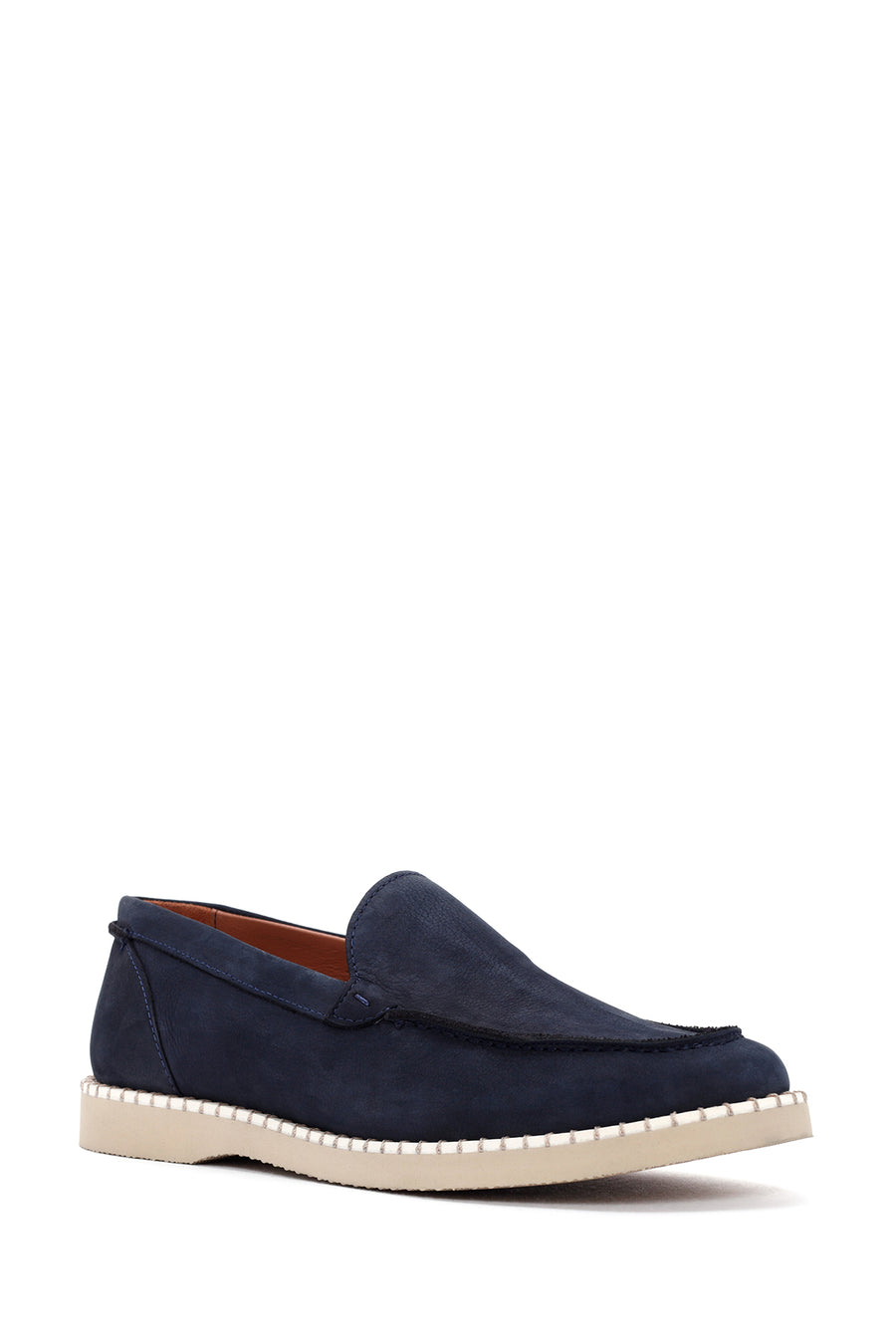 Men's Navy Blue Nubuck Leather Casual Loafer