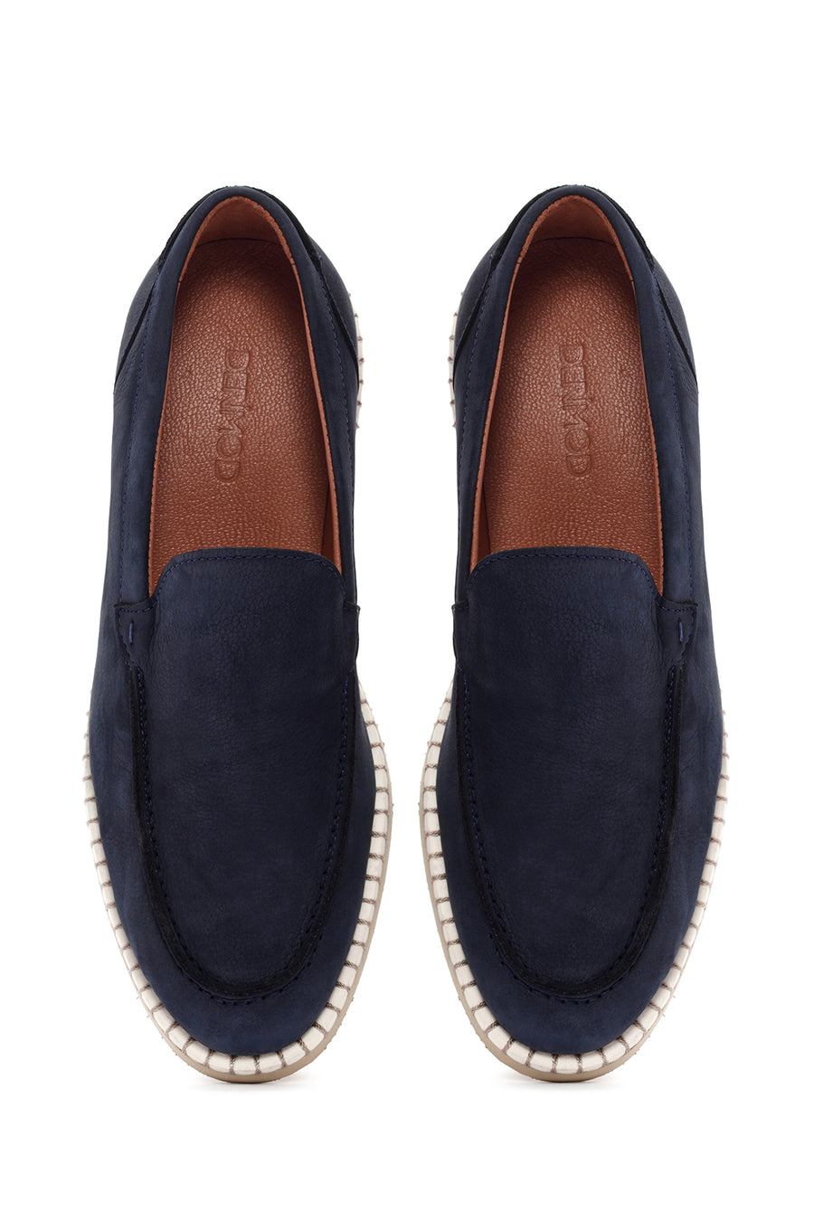 Men's Navy Blue Nubuck Leather Casual Loafer
