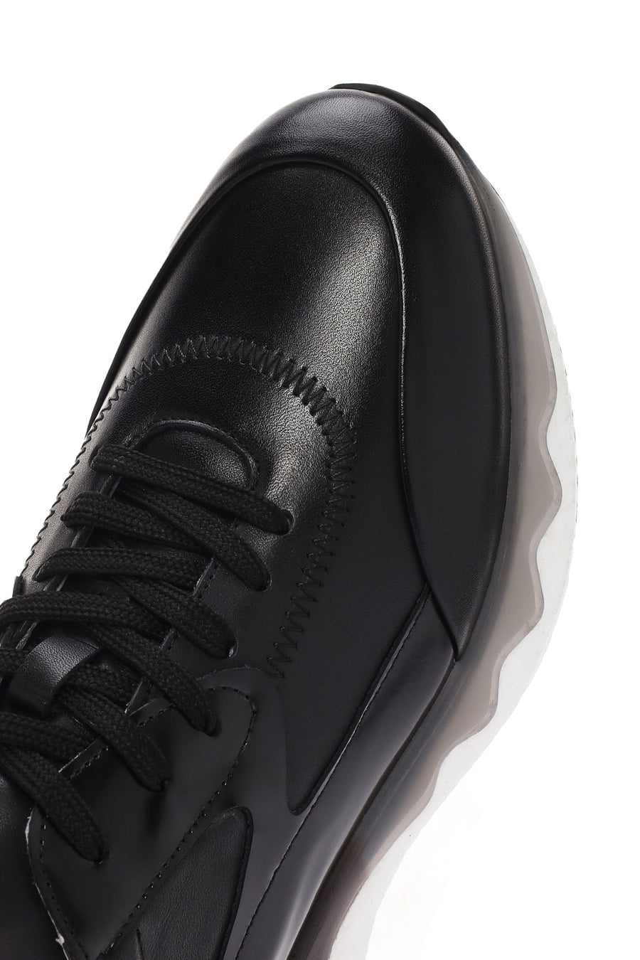 Men's Black Lace-up Leather Sneaker
