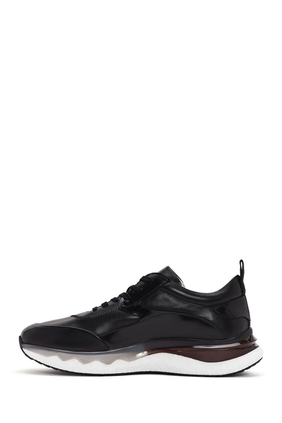 Men's Black Lace-up Leather Sneaker