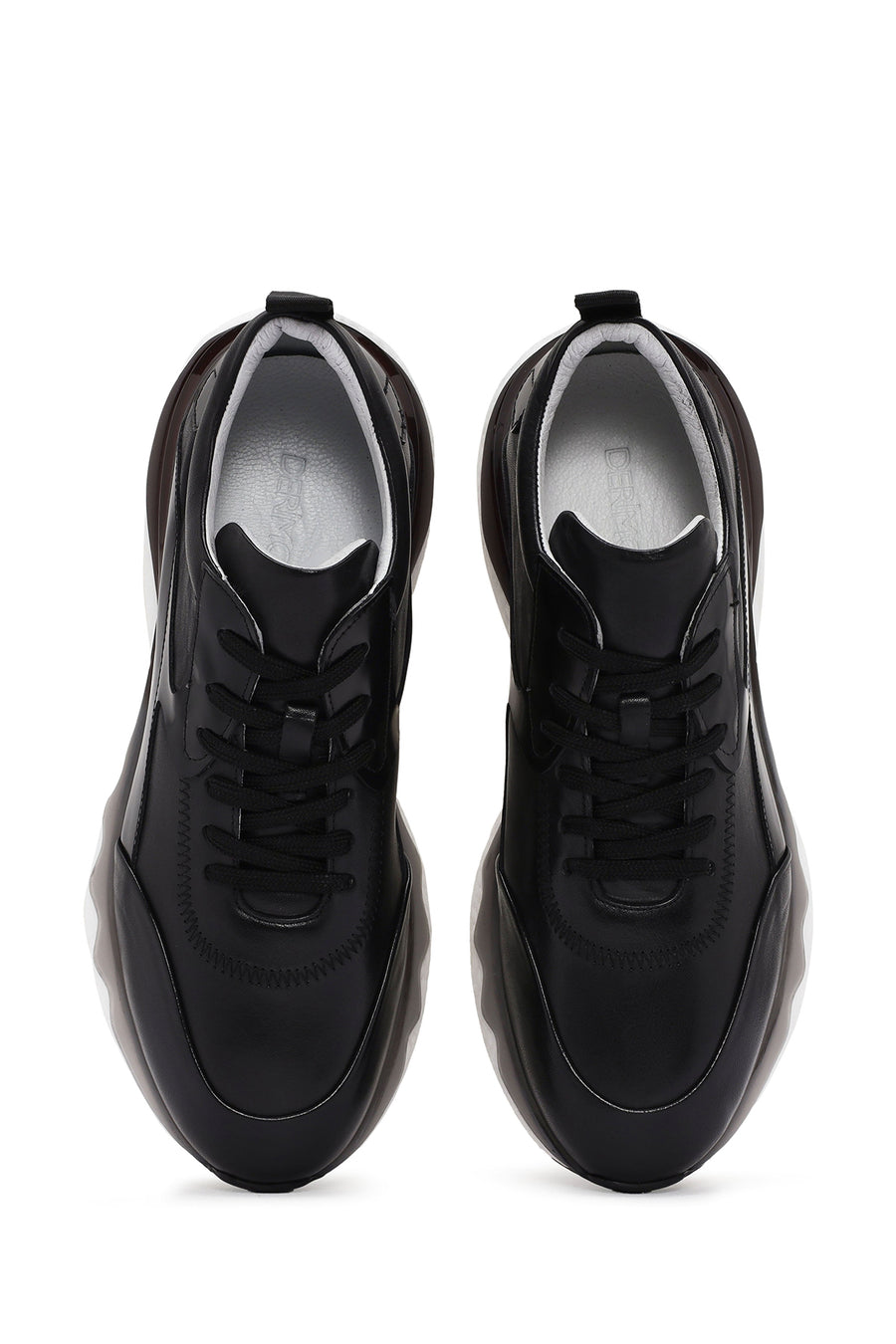 Men's Black Lace-up Leather Sneaker