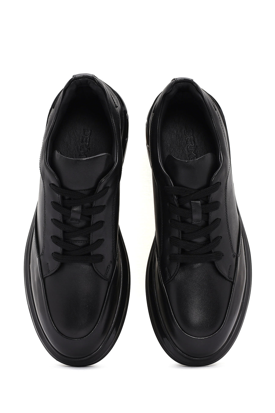 Men's Black Lace-up Leather Sneaker