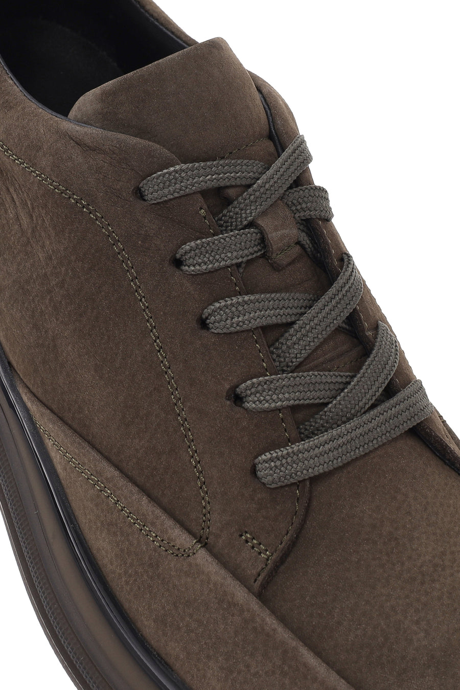 Erkek Yeşil Bağcıklı Nubuk Deri Sneaker