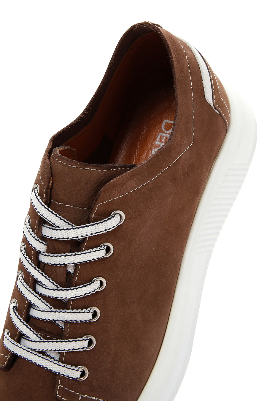 Erkek Vizon Bağcıklı Süet Deri Sneaker