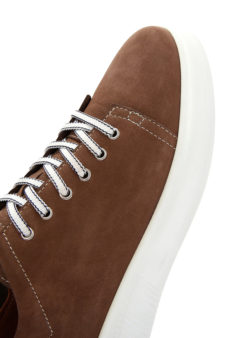 Erkek Vizon Bağcıklı Süet Deri Sneaker