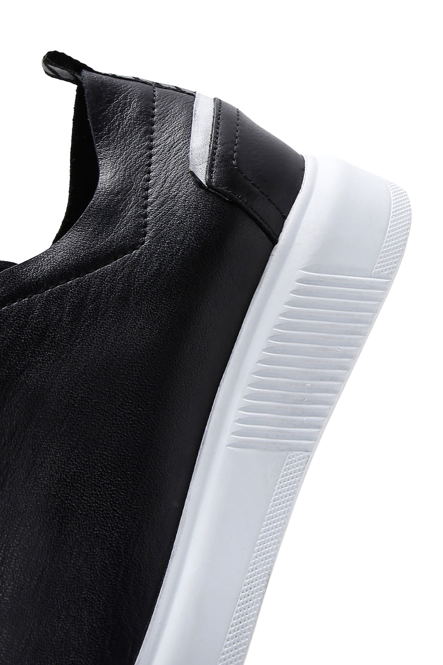 Erkek Siyah Bağcıklı Deri Sneaker