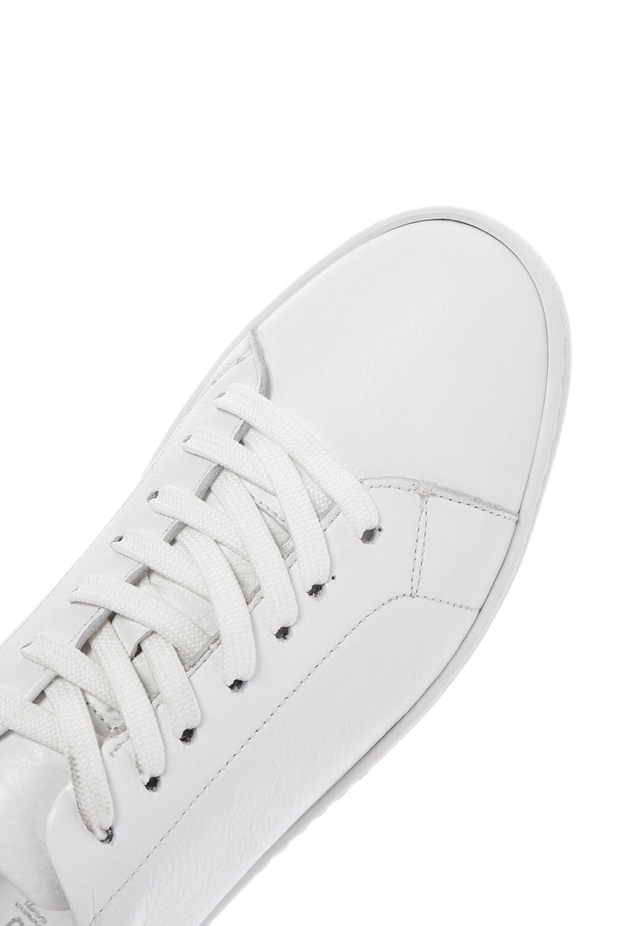 Men's White Lace-Up Leather Sneaker