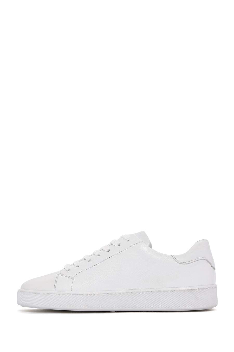 Men's White Lace-Up Leather Sneaker