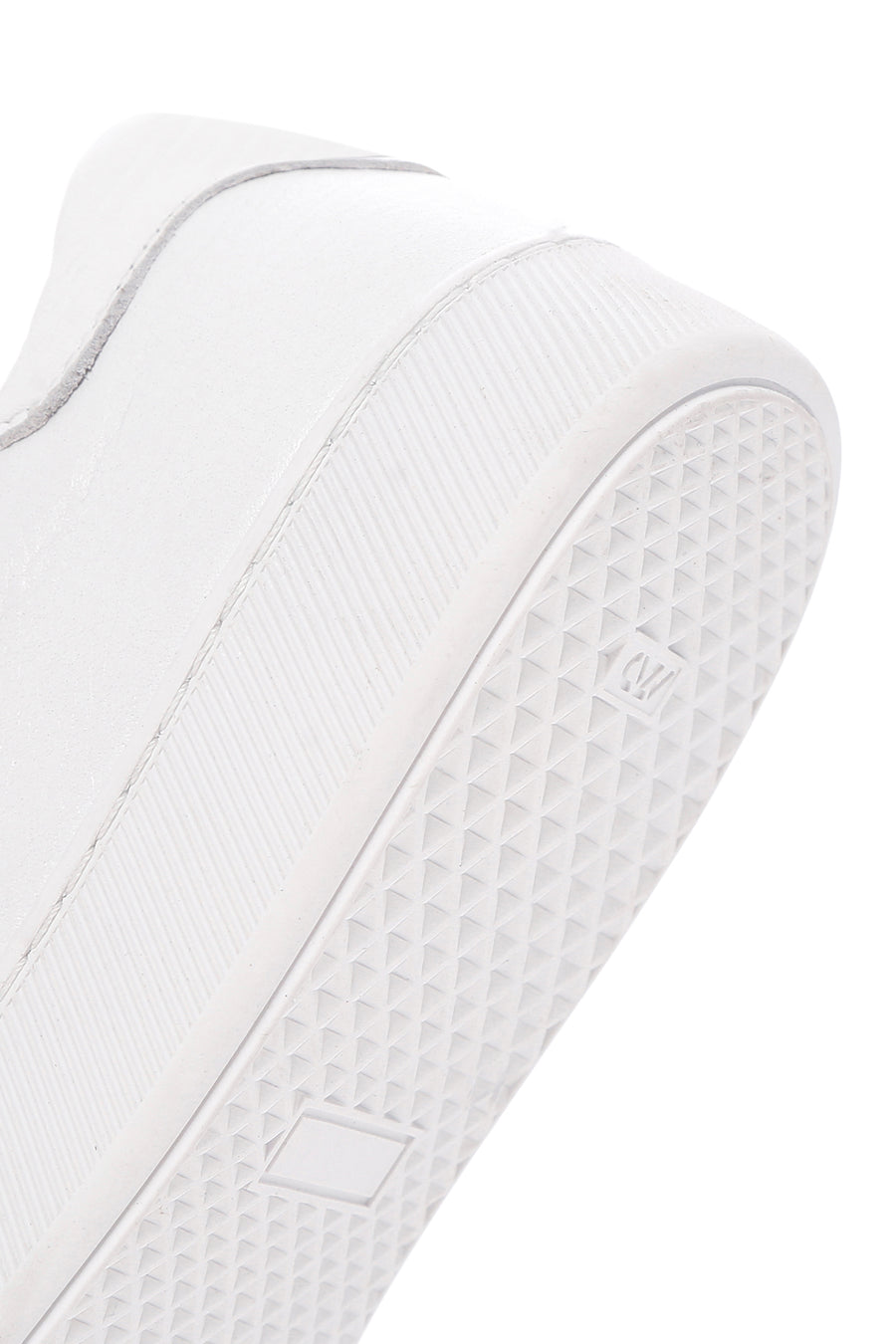 Men's White Lace-Up Leather Sneaker
