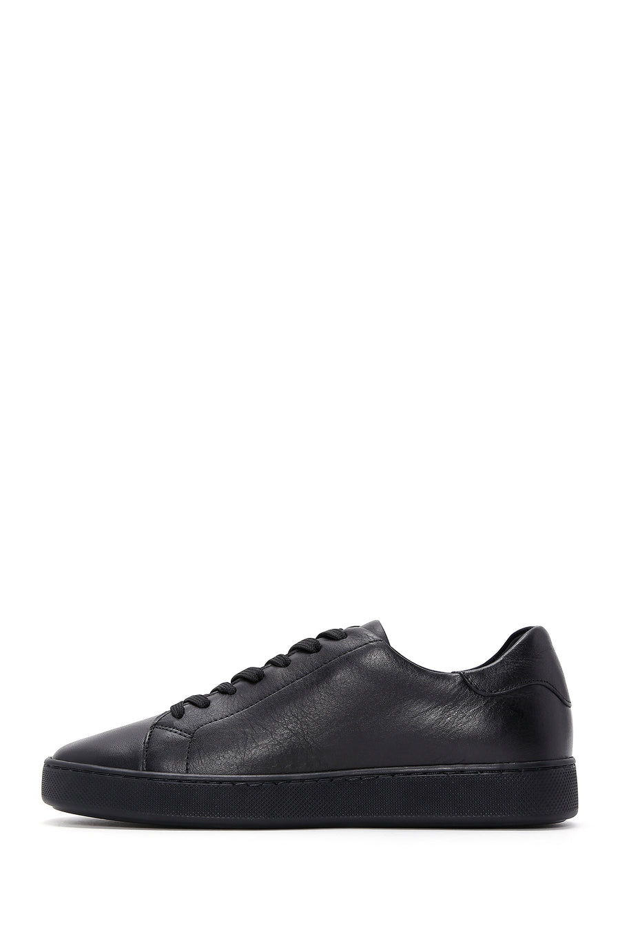 Men's Black Lace-up Leather Sneaker