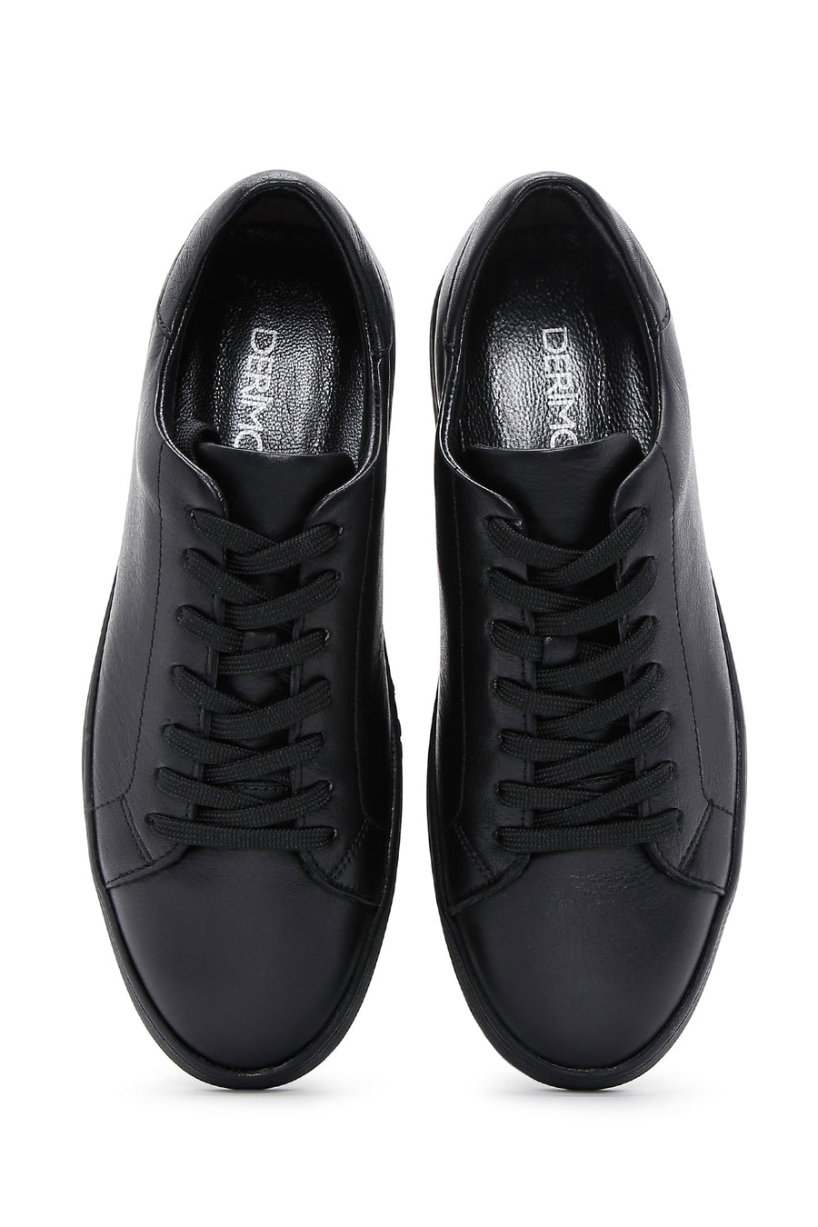 Men's Black Lace-up Leather Sneaker