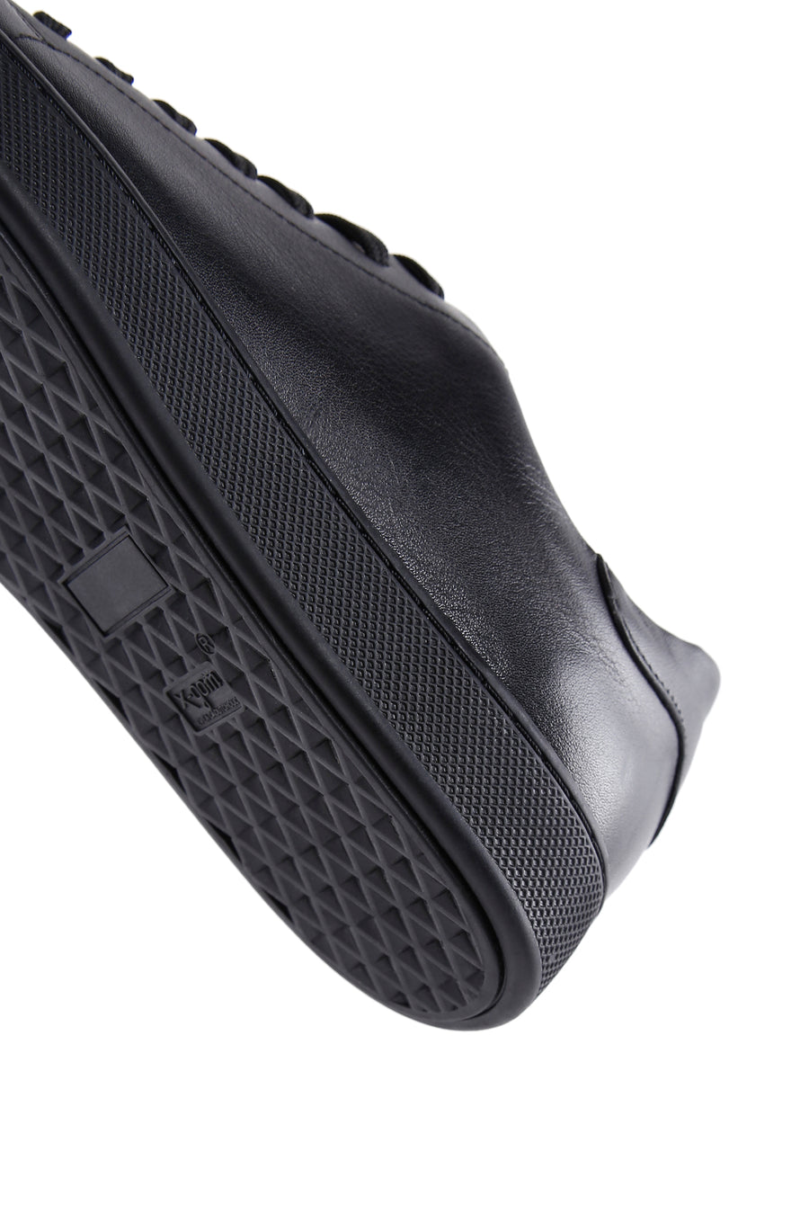 Men's Black Lace-up Leather Sneaker