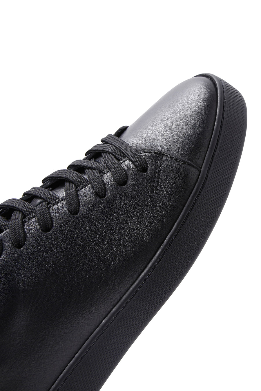 Men's Black Lace-up Leather Sneaker