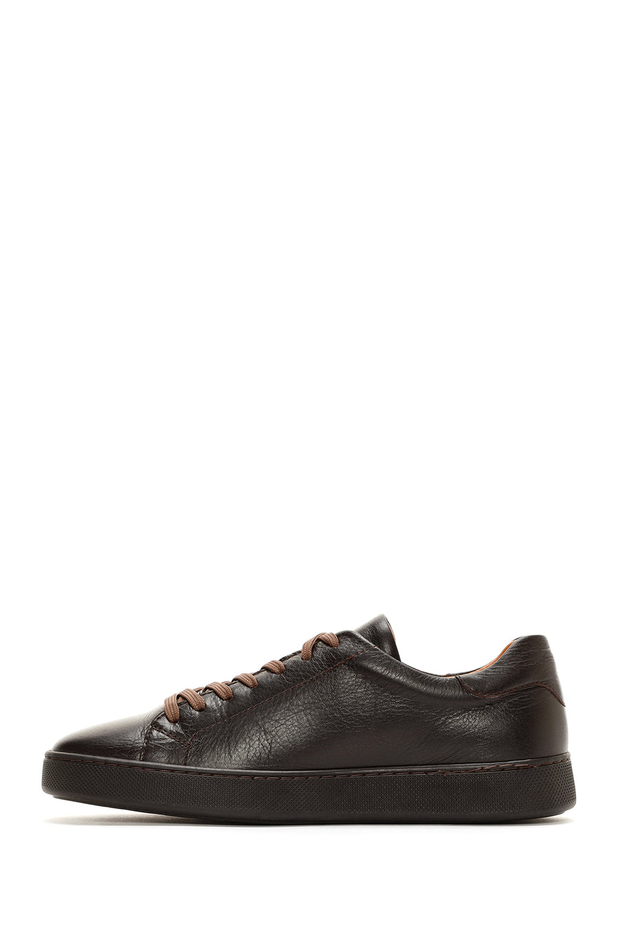 Men's Brown Lace-Up Leather Sneaker