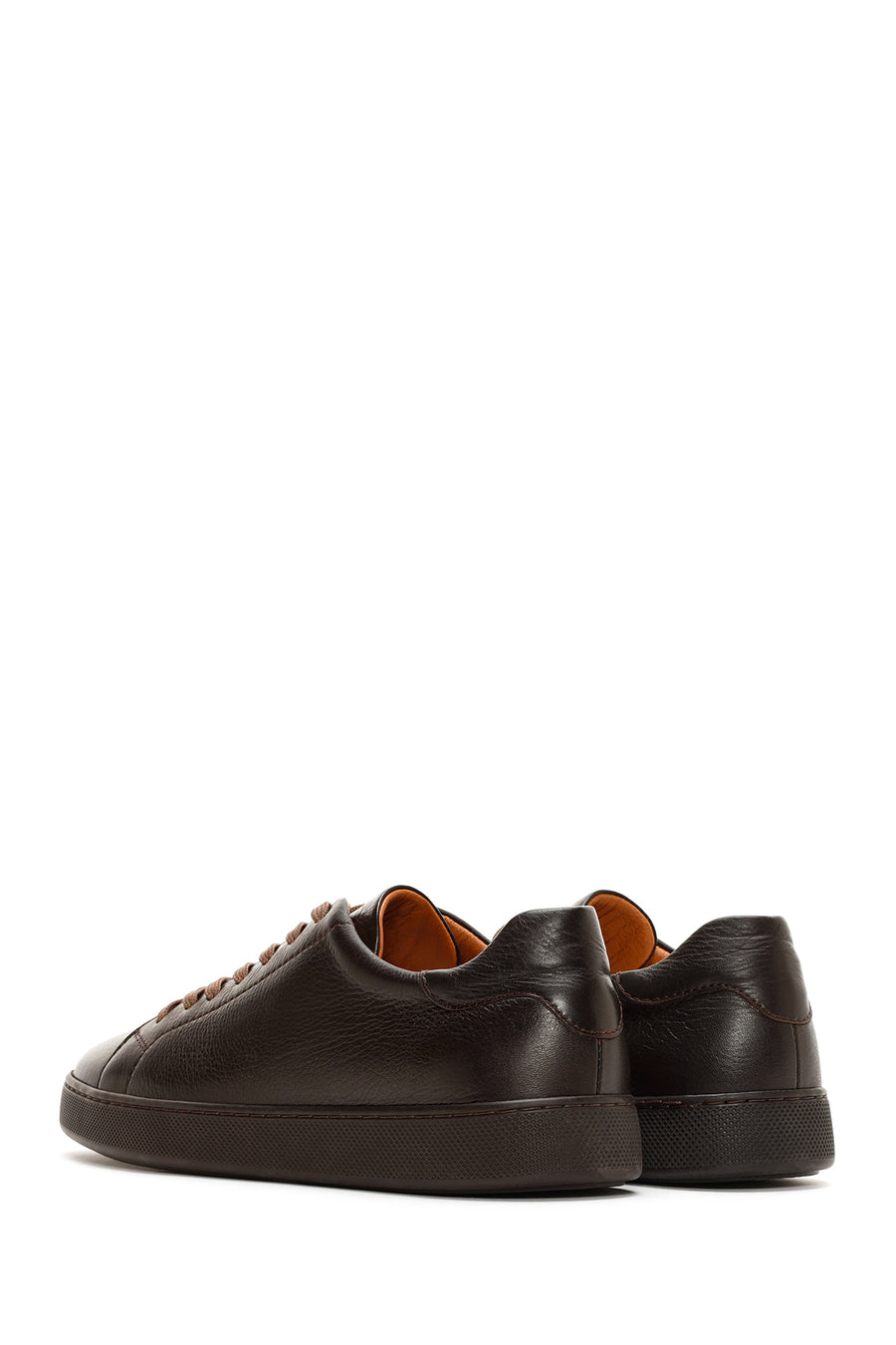 Men's Brown Lace-Up Leather Sneaker