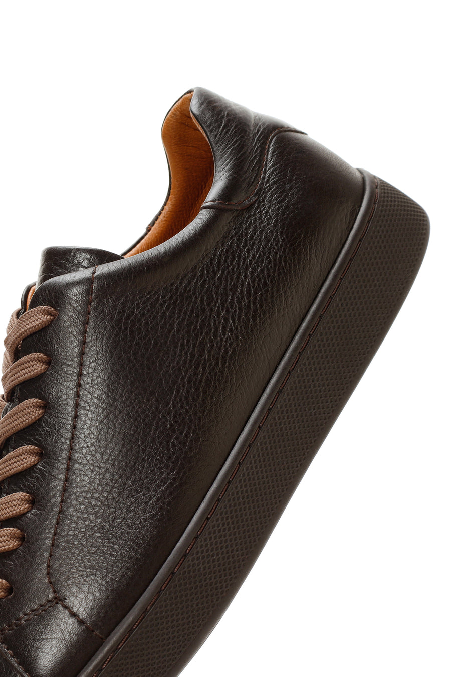 Men's Brown Lace-Up Leather Sneaker