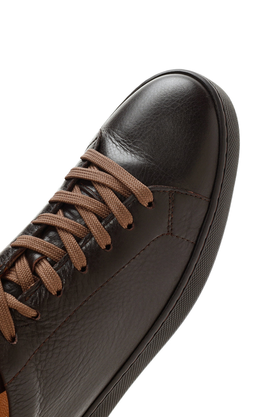 Men's Brown Lace-Up Leather Sneaker