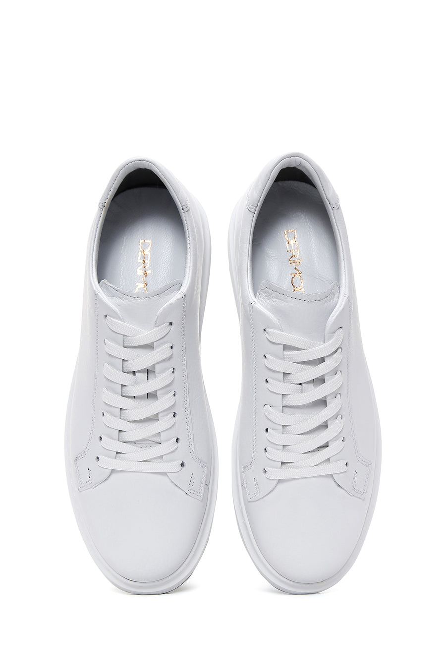 Men's White Lace-up Leather Sneaker