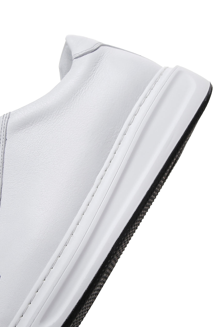 Men's White Lace-up Leather Sneaker