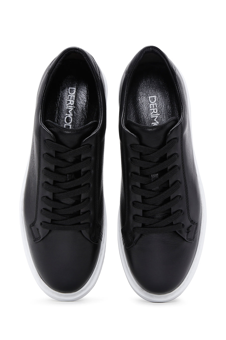 Men's Black Lace-up Leather Sneaker