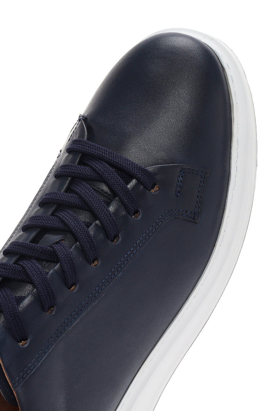 Men's Navy Blue Lace-Up Leather Sneaker