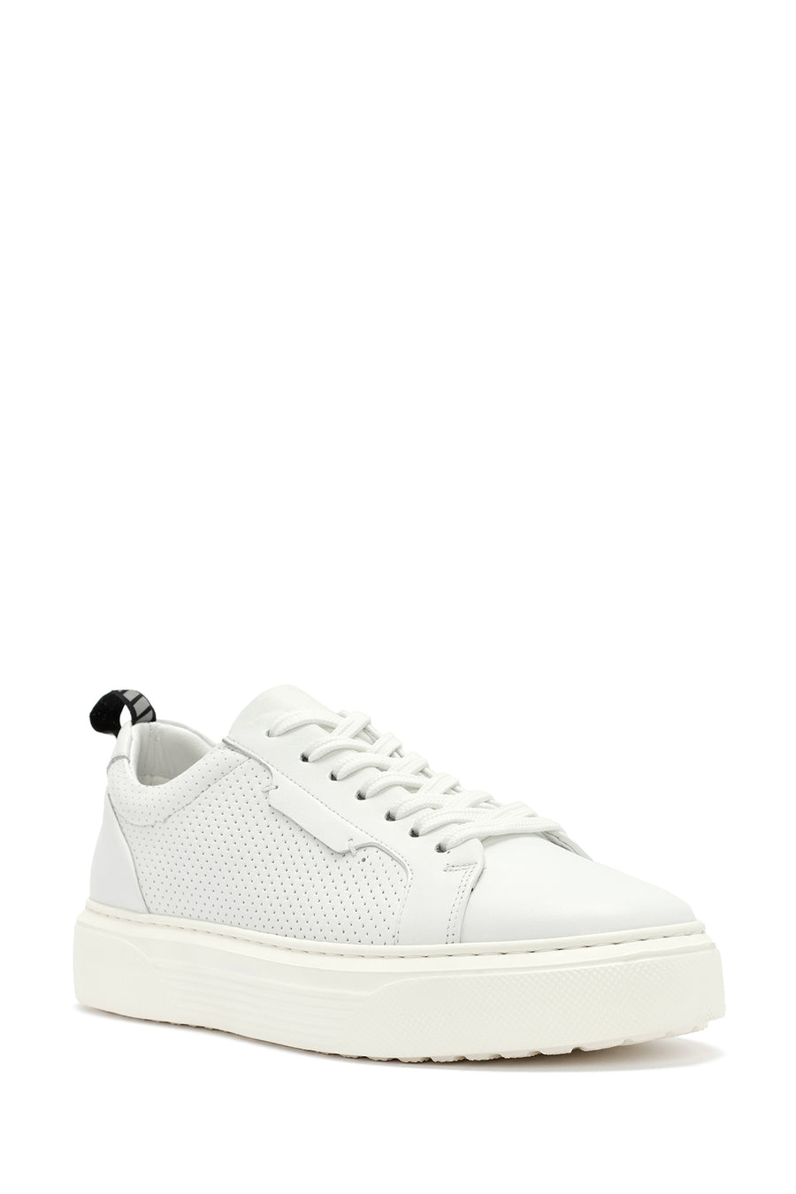 Erkek Beyaz Bağcıklı Deri Sneaker