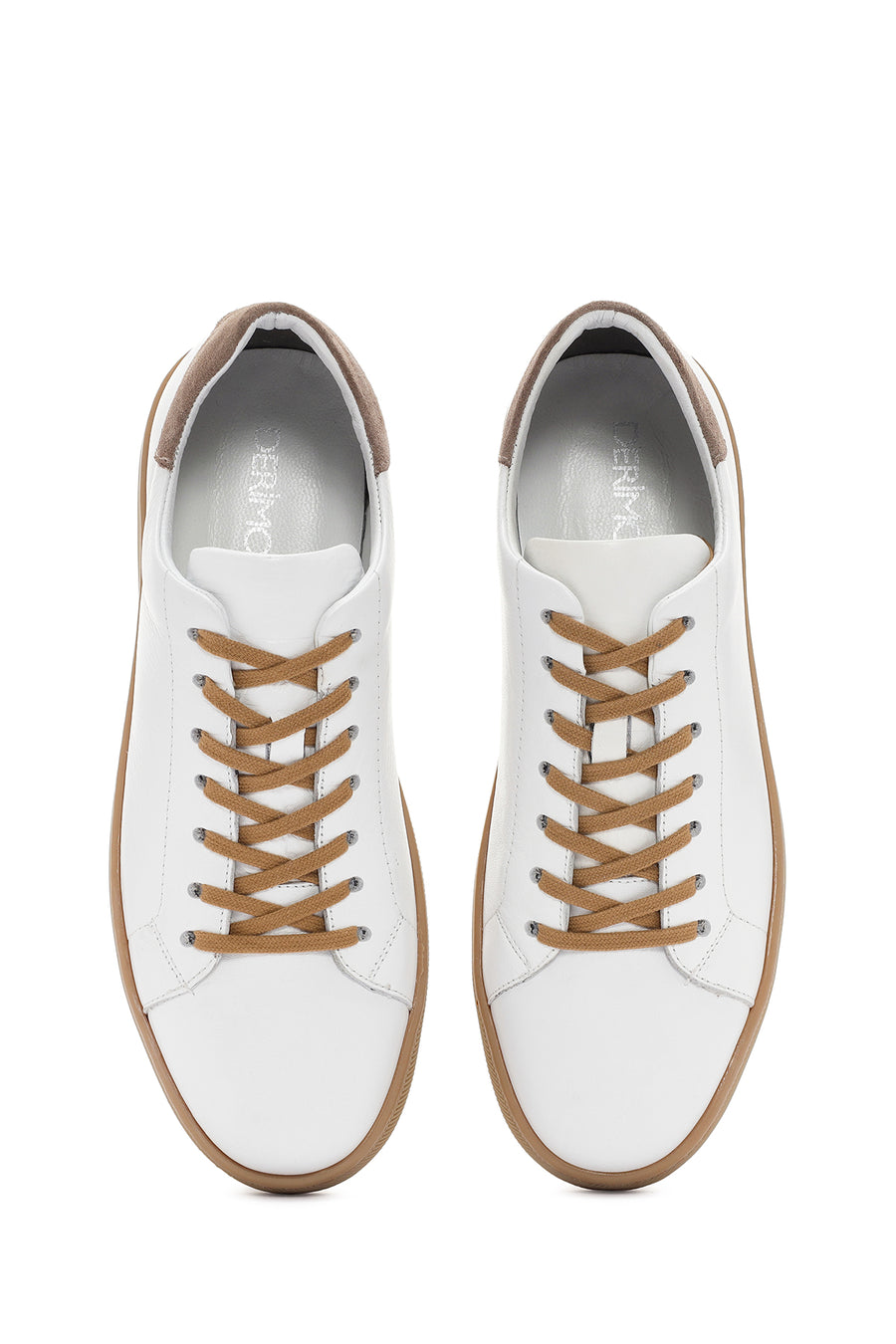 Men's White Lace-up Leather Sneaker