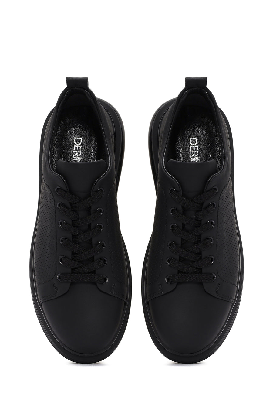 Men's Black Lace-up Leather Sneaker
