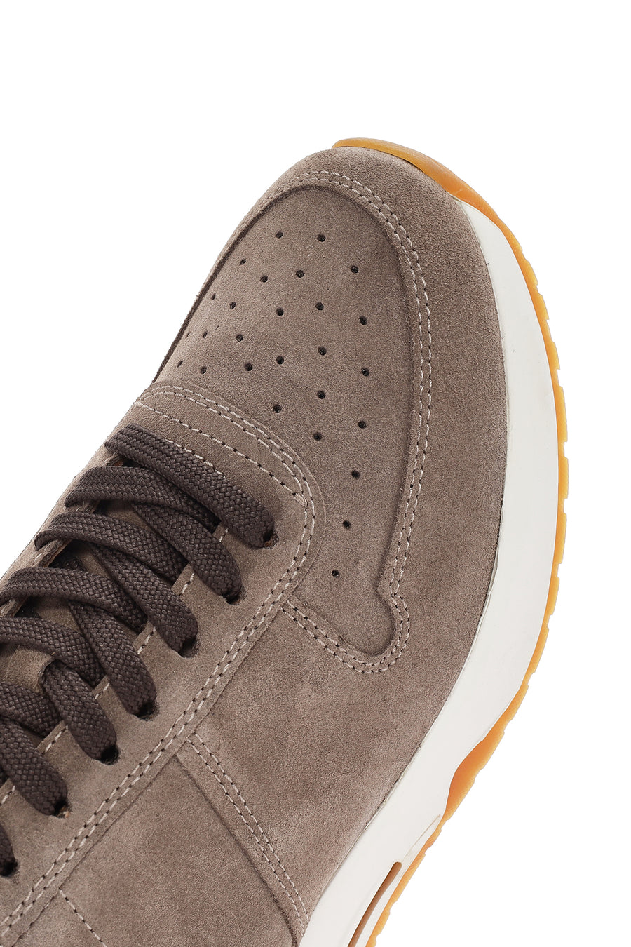 Erkek Vizon Bağcıklı Süet Deri Sneaker