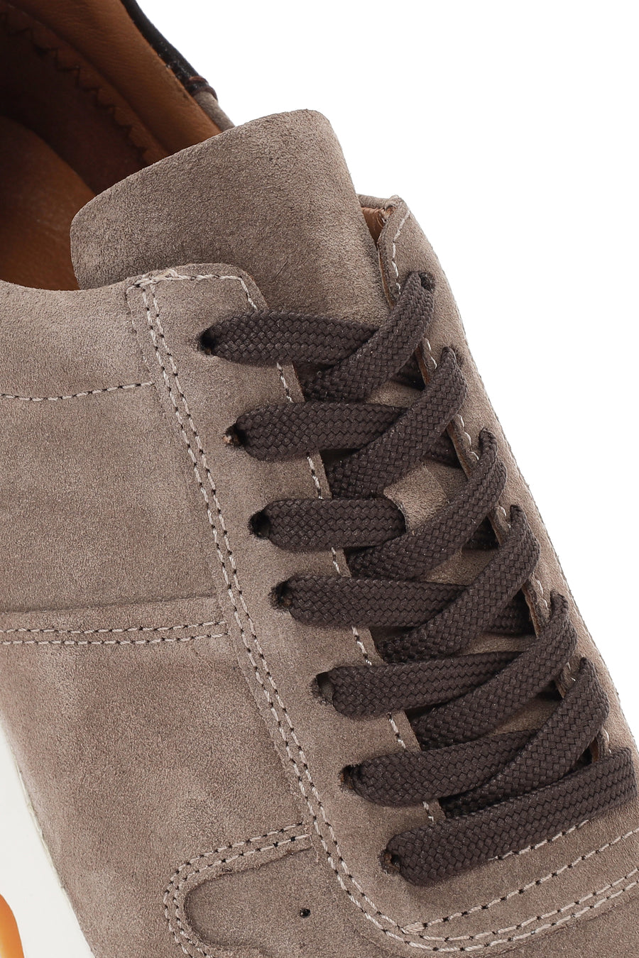 Erkek Vizon Bağcıklı Süet Deri Sneaker
