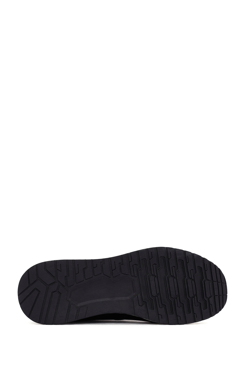 Erkek Siyah Kroko Desenli Bağcıklı Kalın Tabanlı Deri Sneaker