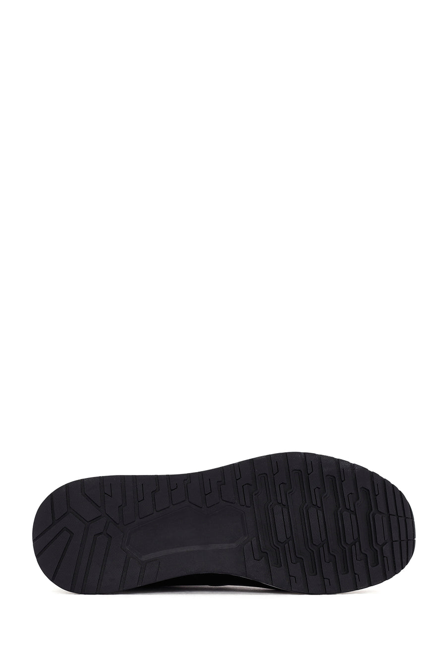 Men's Black Crocodile Patterned Lace Up Thick Soled Leather Sneaker