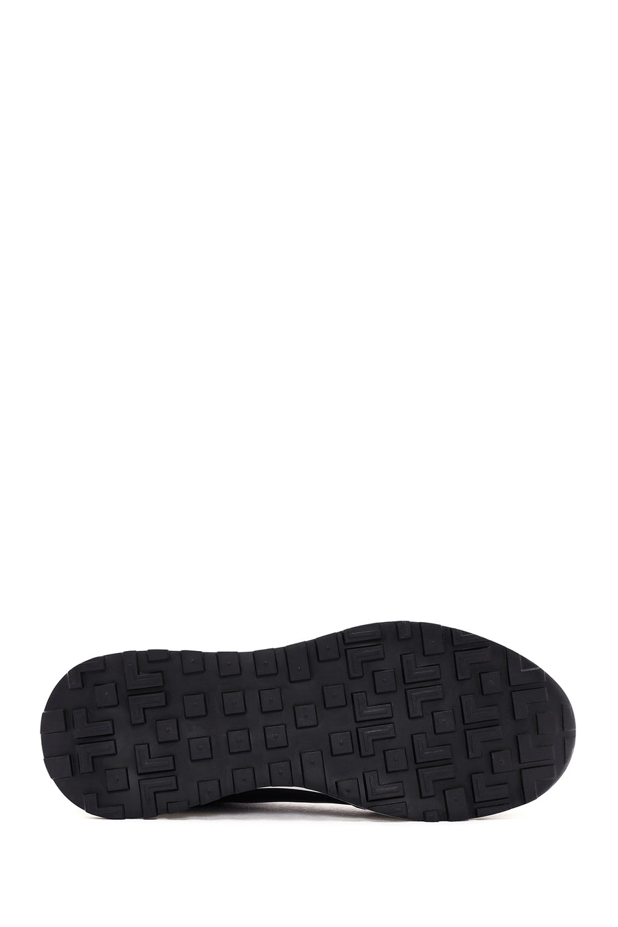 Men's Black Lace-up Leather Sneaker