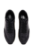 Men's Black Lace-up Leather Sneaker | Derimod