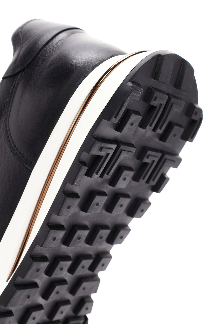 Men's Black Lace-up Leather Sneaker
