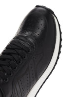 Men's Black Lace-up Thick-Sole Leather Sneaker | Derimod