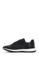 Men's Black Lace-up Thick-Sole Leather Sneaker | Derimod