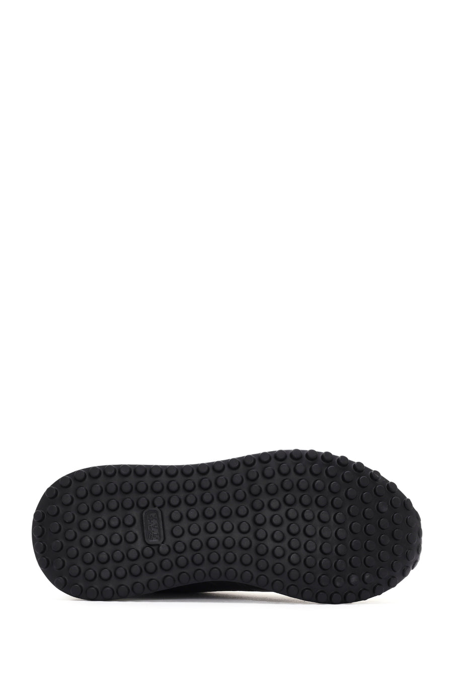 Men's Black Lace-up Thick-Sole Leather Sneaker